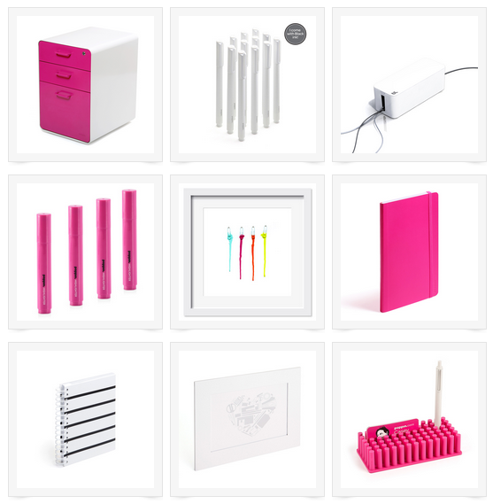 Pink & White Geek Girl Office Supplies \ Genpink