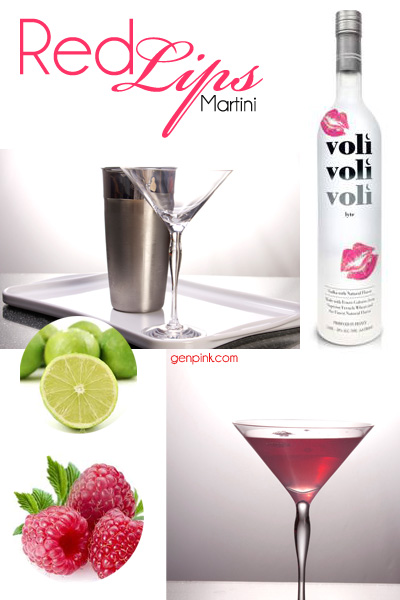 Red Lips Martini with Raspberry Cocoa Vodka // Genpink